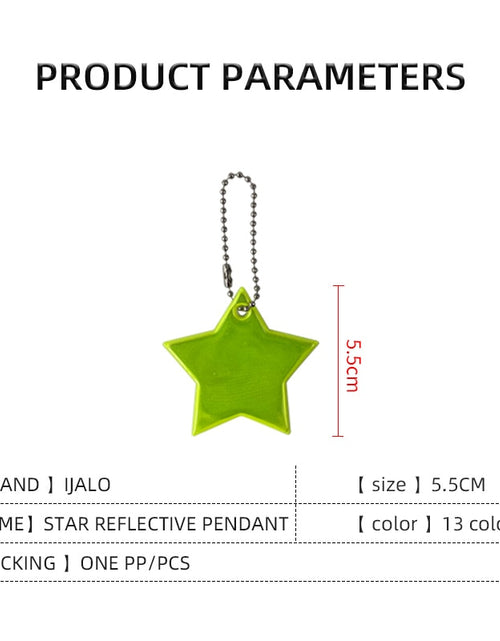 Load image into Gallery viewer, Colorful Star Reflective | Star Reflector Keychain | Night Reflector
