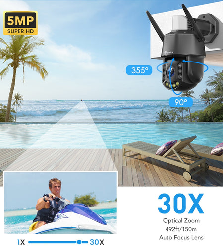 Ctronics 30x Zoom Camera Wifi Outdoor 5mp Ptz Auto Cruise Ip Camera