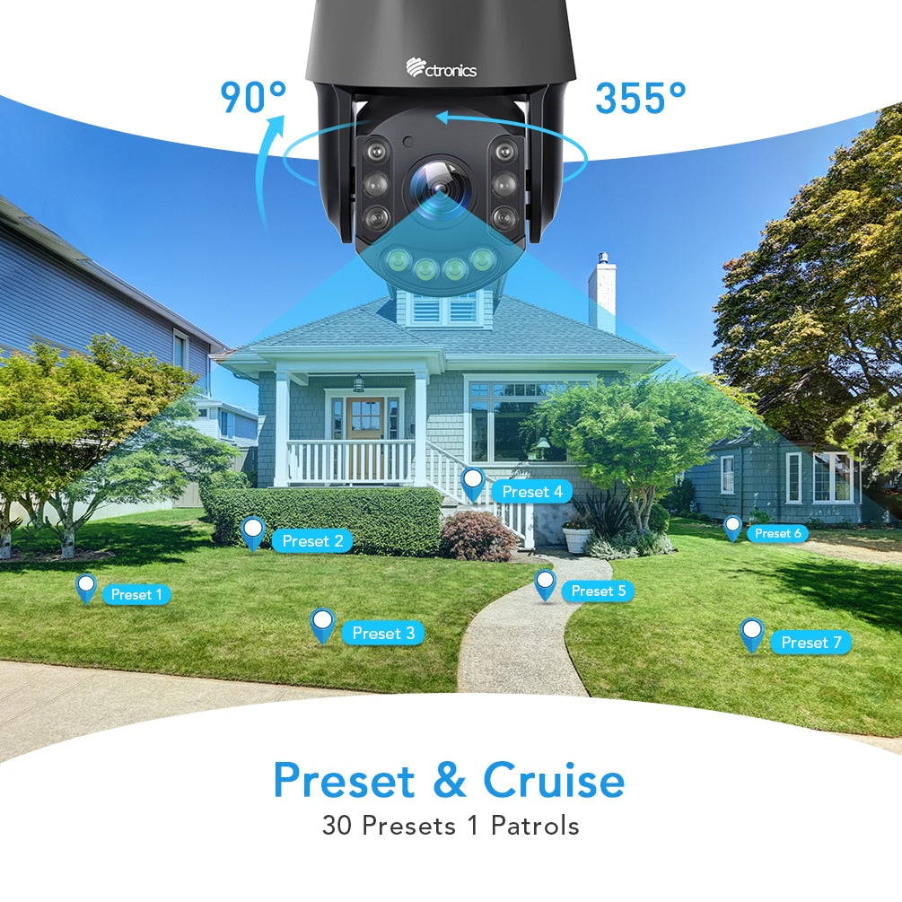 Ctronics 30x Zoom Camera Wifi Outdoor 5mp Ptz Auto Cruise Ip Camera