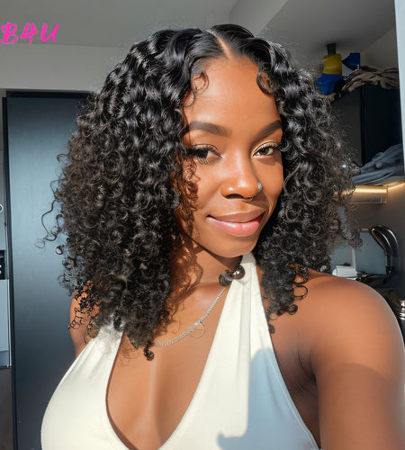 Deep Wave Short Bob Wig Human Hair 13x4 Lace Frontal Wigs Hd Lace