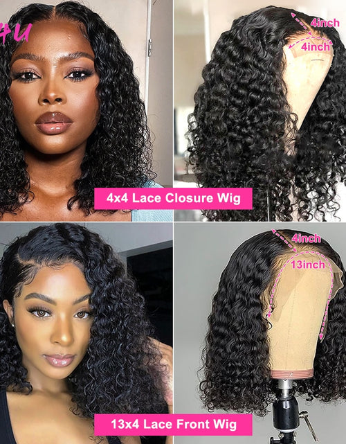 Load image into Gallery viewer, Deep Wave Short Bob Wig Human Hair 13x4 Lace Frontal Wigs Hd Lace
