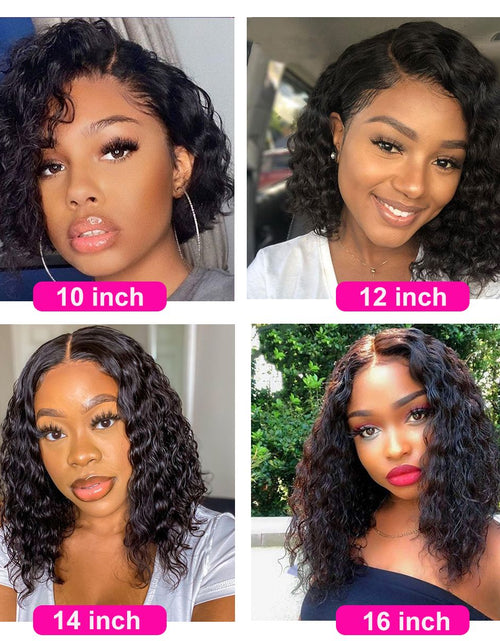 Load image into Gallery viewer, Deep Wave Short Bob Wig Human Hair 13x4 Lace Frontal Wigs Hd Lace
