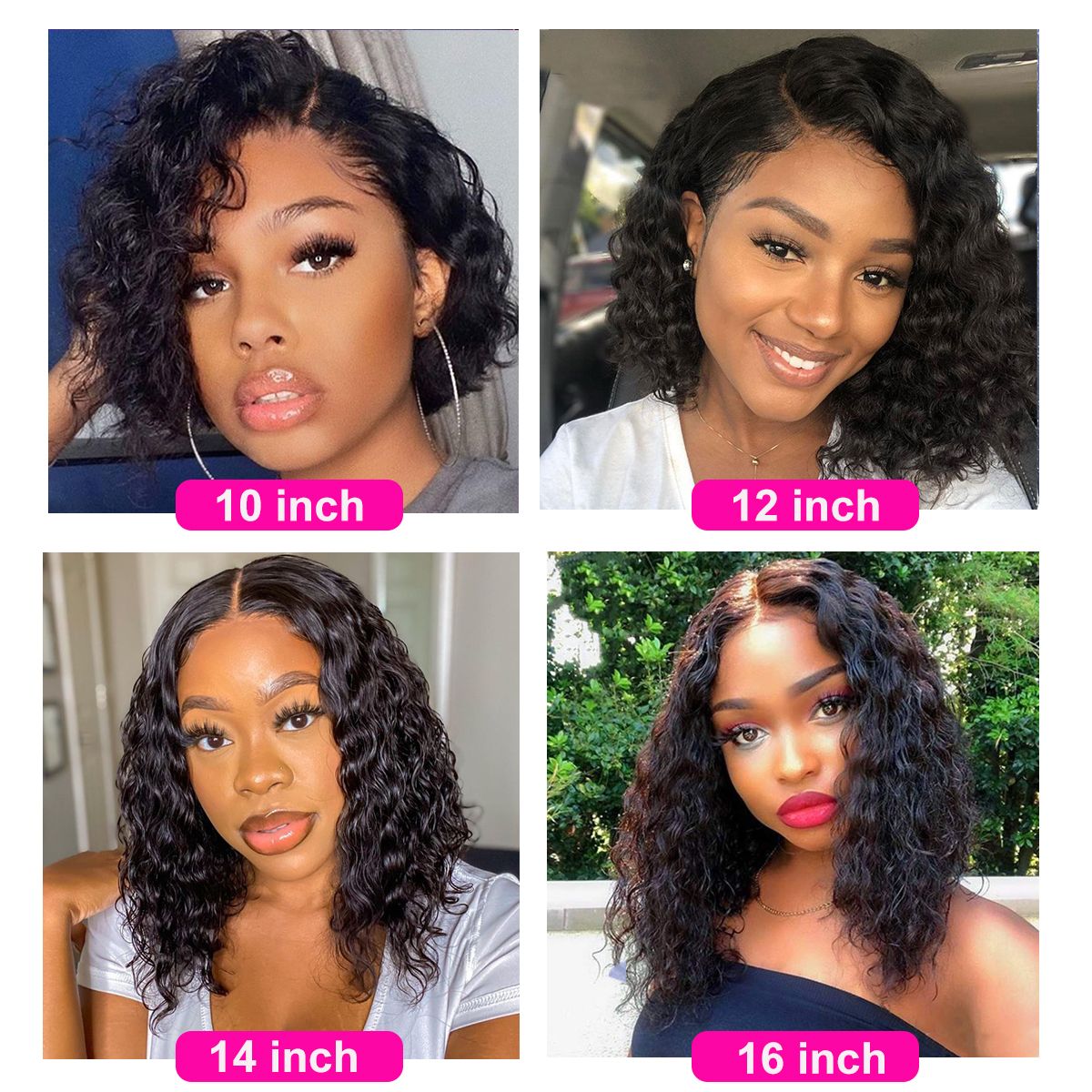 Deep Wave Short Bob Wig Human Hair 13x4 Lace Frontal Wigs Hd Lace