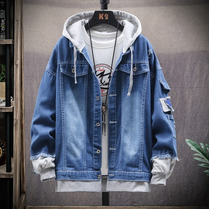 Mens Denim Streetwear Jacket | Denim Jacket Men's Winter | Men's