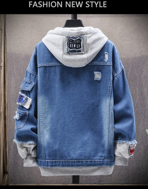 Load image into Gallery viewer, Mens Denim Streetwear Jacket | Denim Jacket Men&#39;s Winter | Men&#39;s
