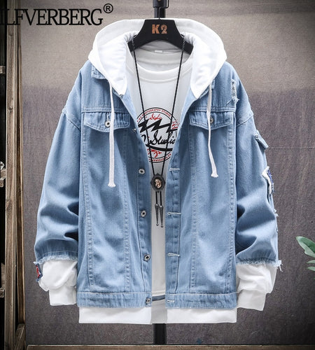 Mens Denim Streetwear Jacket | Denim Jacket Men's Winter | Men's