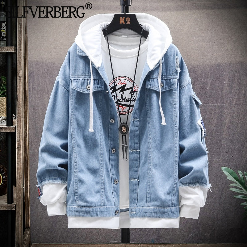 Mens Denim Streetwear Jacket | Denim Jacket Men's Winter | Men's