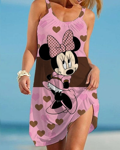 Disney Minnie Mickey Mouse Woman Dress Summer European and American