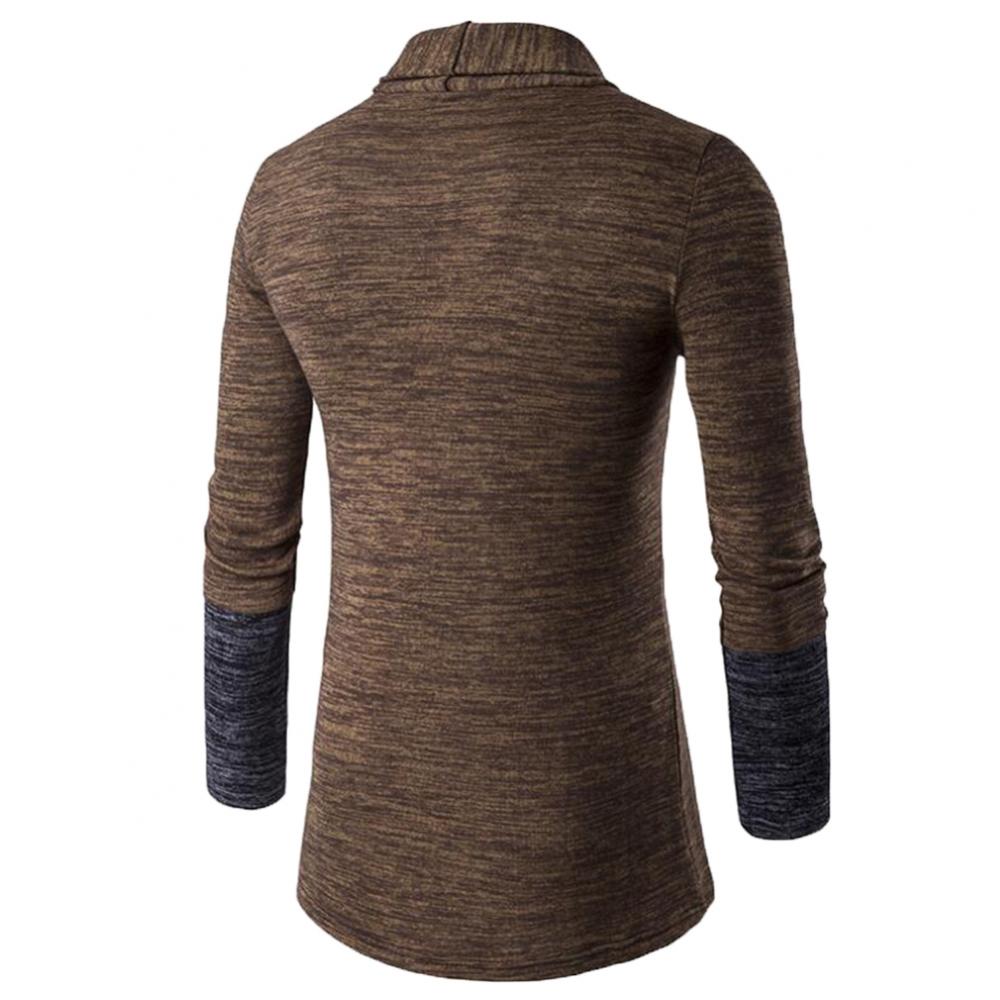 Dropshipping Retro Men Patchwork Long Sleeve Slim Fits Knitted Sweater