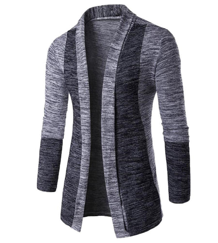 Dropshipping Retro Men Patchwork Long Sleeve Slim Fits Knitted Sweater