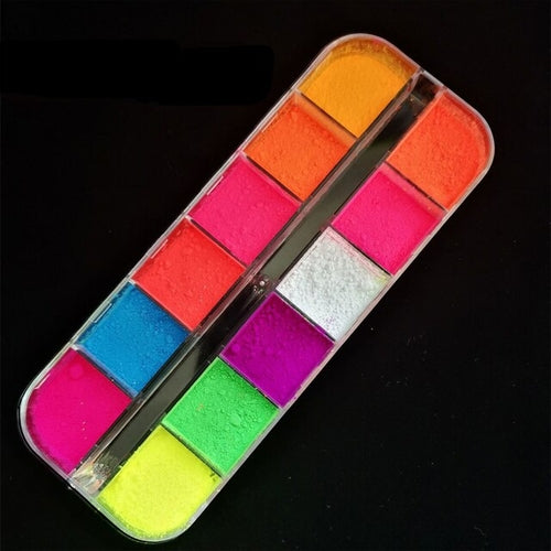 Load image into Gallery viewer, Eyeshadow Palette 12 Colors Matte Neon Fluorescent Pigment Metallic
