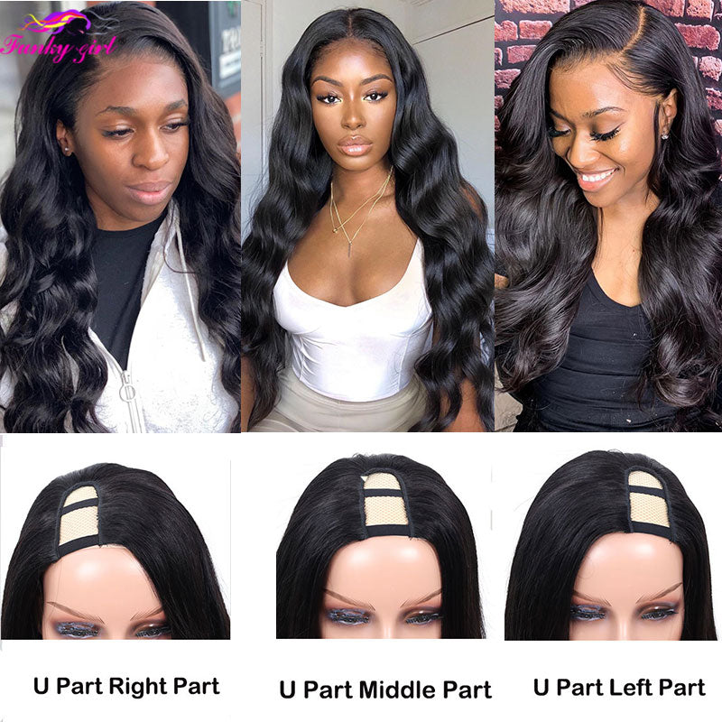 Human Hair U Part Wigs Sale | U Part Wig Brazilian Bodywave - Body