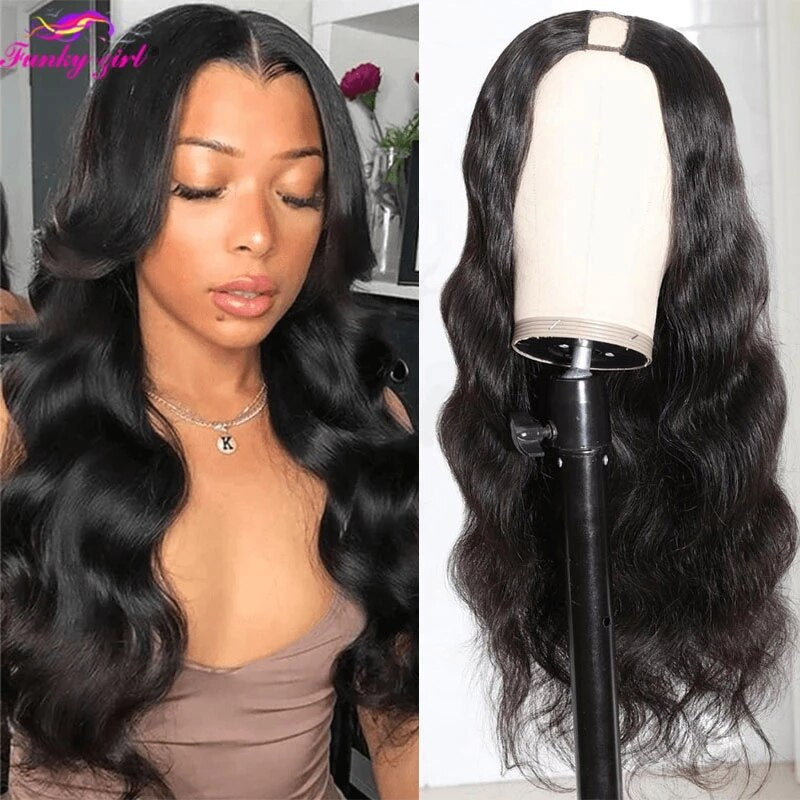 Human Hair U Part Wigs Sale | U Part Wig Brazilian Bodywave - Body