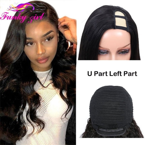 Upart Medium Human Hair Wigs | Remy Human Hair Upart Wigs | Upart