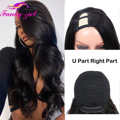 Upart Medium Human Hair Wigs | Remy Human Hair Upart Wigs | Upart