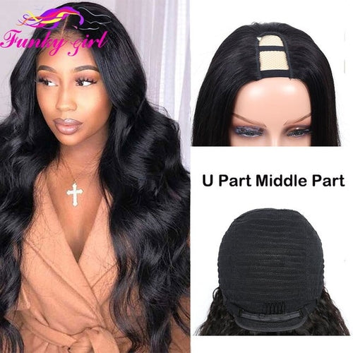 Upart Medium Human Hair Wigs | Remy Human Hair Upart Wigs | Upart