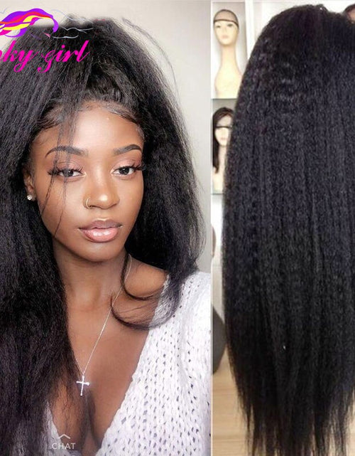 Load image into Gallery viewer, FG Brazilain Kinky Straight Human Hair Wigs Yaki Straight U Part Wig
