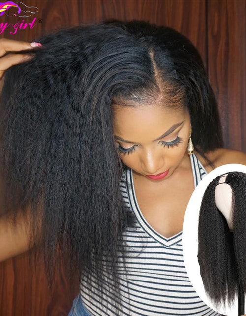 Load image into Gallery viewer, FG Brazilain Kinky Straight Human Hair Wigs Yaki Straight U Part Wig
