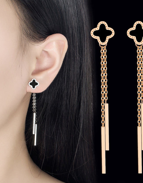 Load image into Gallery viewer, Fashion Personality Oil Dripping Four leaf Clover Earrings for Women a
