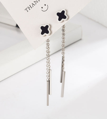 Fashion Personality Oil Dripping Four leaf Clover Earrings for Women a