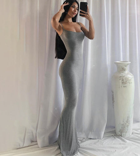Fashion Sexy Backless Maxi Dress Skims Women Party Club Ladies Bodycon