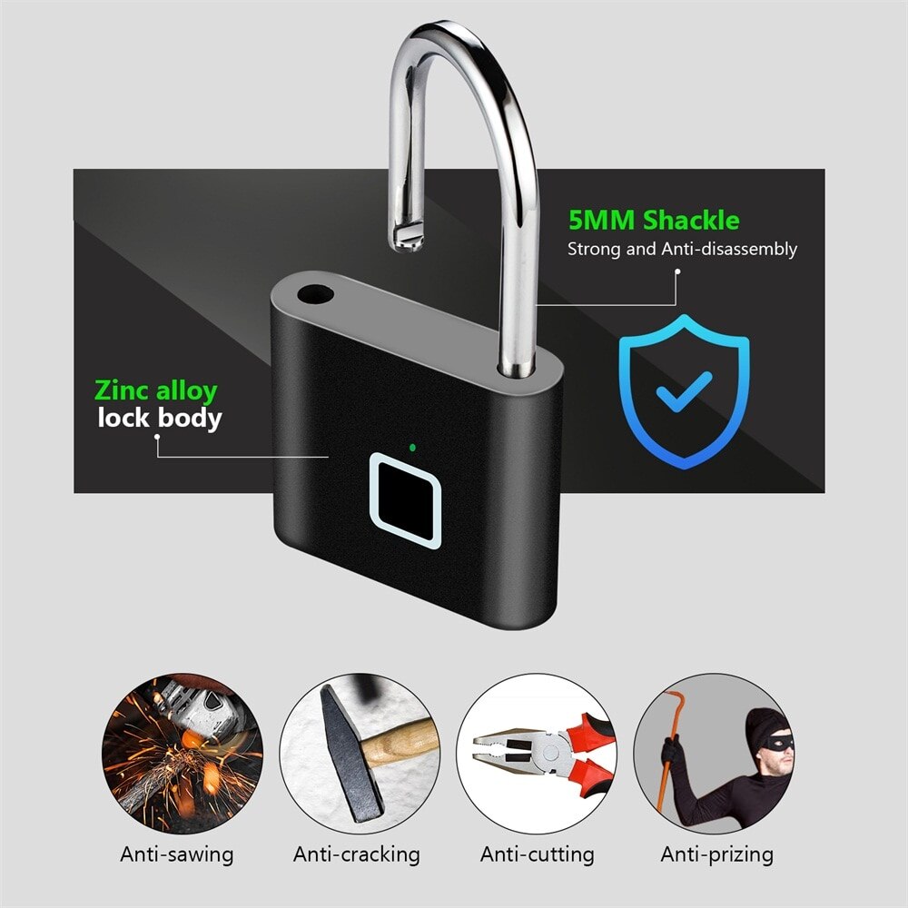 Fingerprint Lock Keyless Waterproof Anti Theft Smart Lock Fingerprint