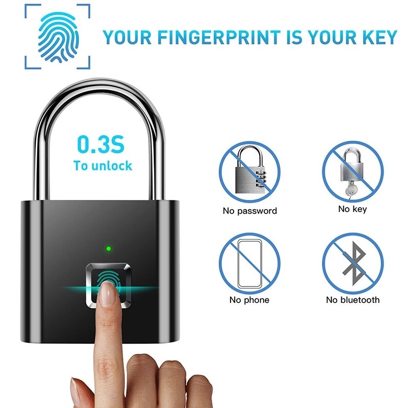 Fingerprint Lock Keyless Waterproof Anti Theft Smart Lock Fingerprint