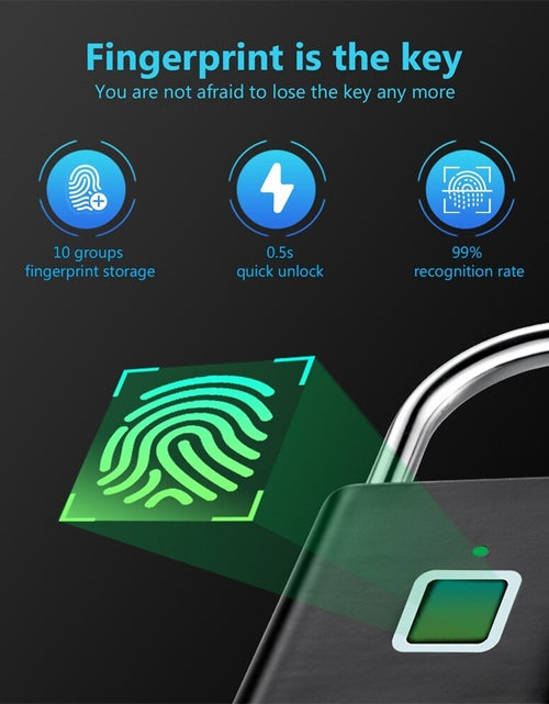 Load image into Gallery viewer, Fingerprint Lock Keyless Waterproof Anti Theft Smart Lock Fingerprint
