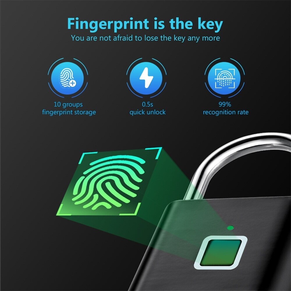 Fingerprint Lock Keyless Waterproof Anti Theft Smart Lock Fingerprint