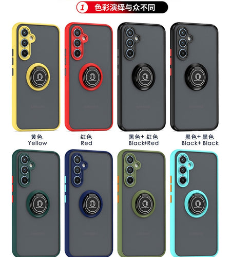 For Samsung Galaxy A54 A34 A14 5G Case Shockproof Matte Metal Ring