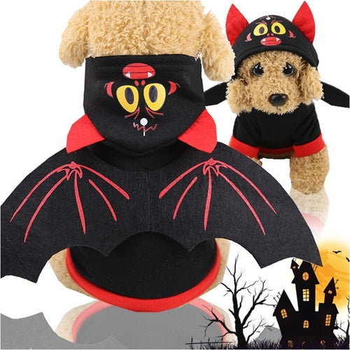 Load image into Gallery viewer, Funny Dog Halloween Clothes for Small Medium Dogs Halloween Party Bat
