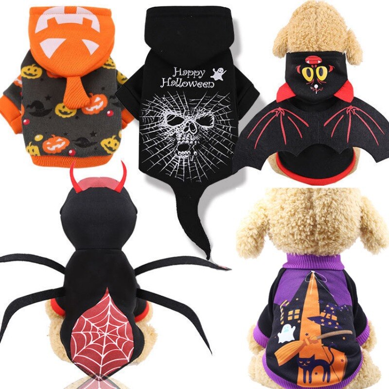 Funny Dog Halloween Clothes for Small Medium Dogs Halloween Party Bat