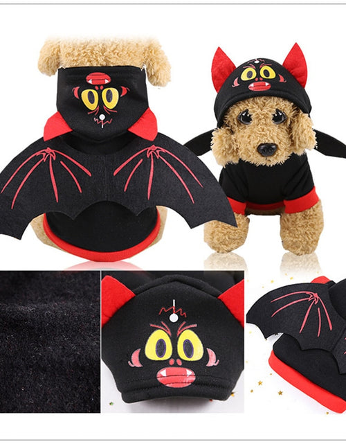 Load image into Gallery viewer, Funny Dog Halloween Clothes for Small Medium Dogs Halloween Party Bat
