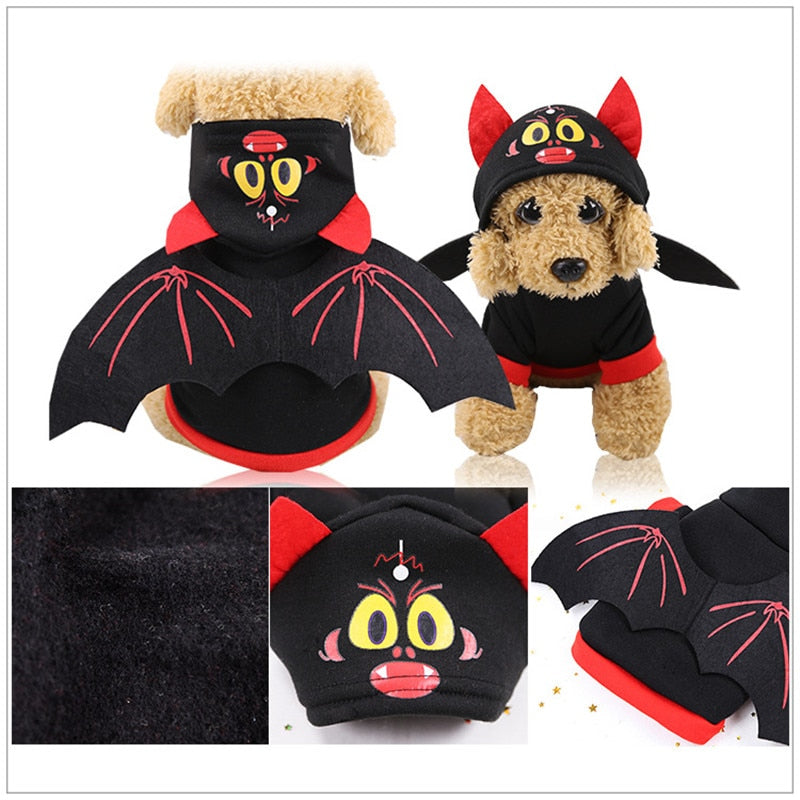 Funny Dog Halloween Clothes for Small Medium Dogs Halloween Party Bat