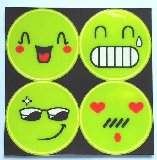 Load image into Gallery viewer, Reflective Smiling Face Sticker | Reflective Bike Safety | Bicycle
