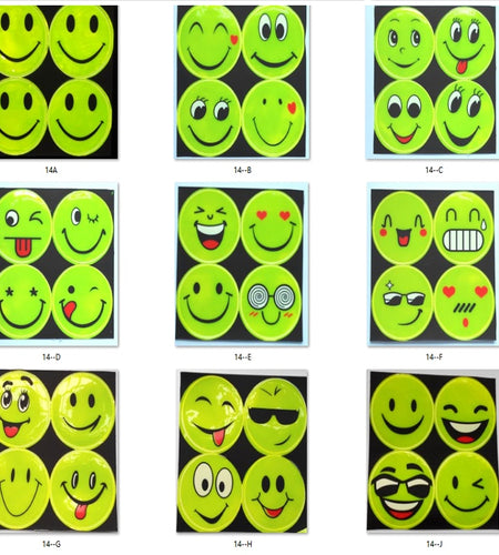Reflective Smiling Face Sticker | Reflective Bike Safety | Bicycle