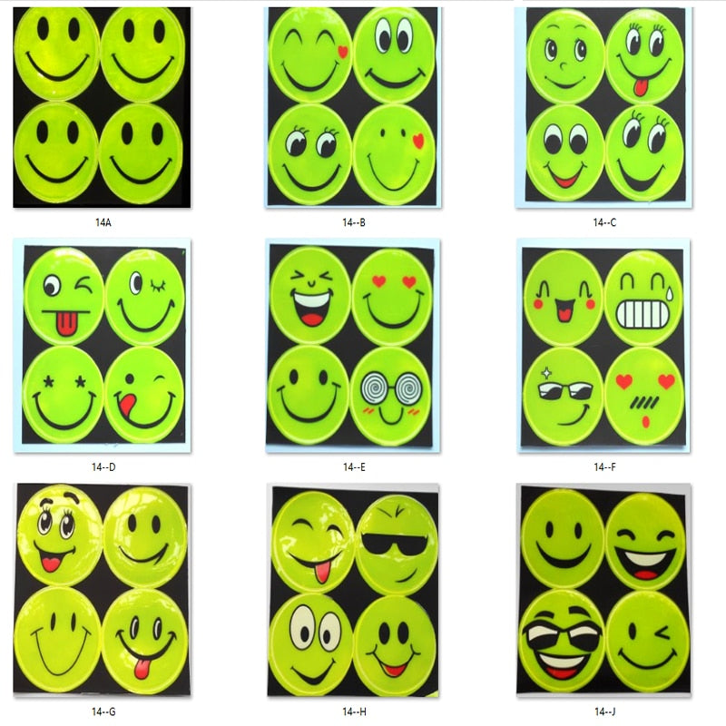 Reflective Smiling Face Sticker | Reflective Bike Safety | Bicycle