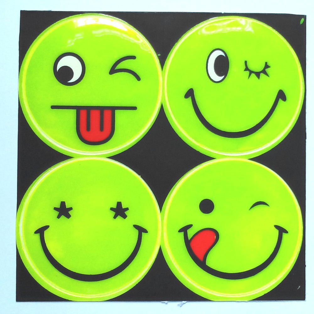 Reflective Smiling Face Sticker | Reflective Bike Safety | Bicycle