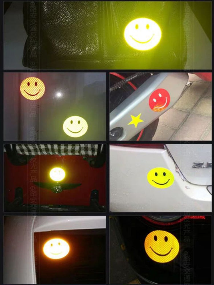 Reflective Smiling Face Sticker | Reflective Bike Safety | Bicycle