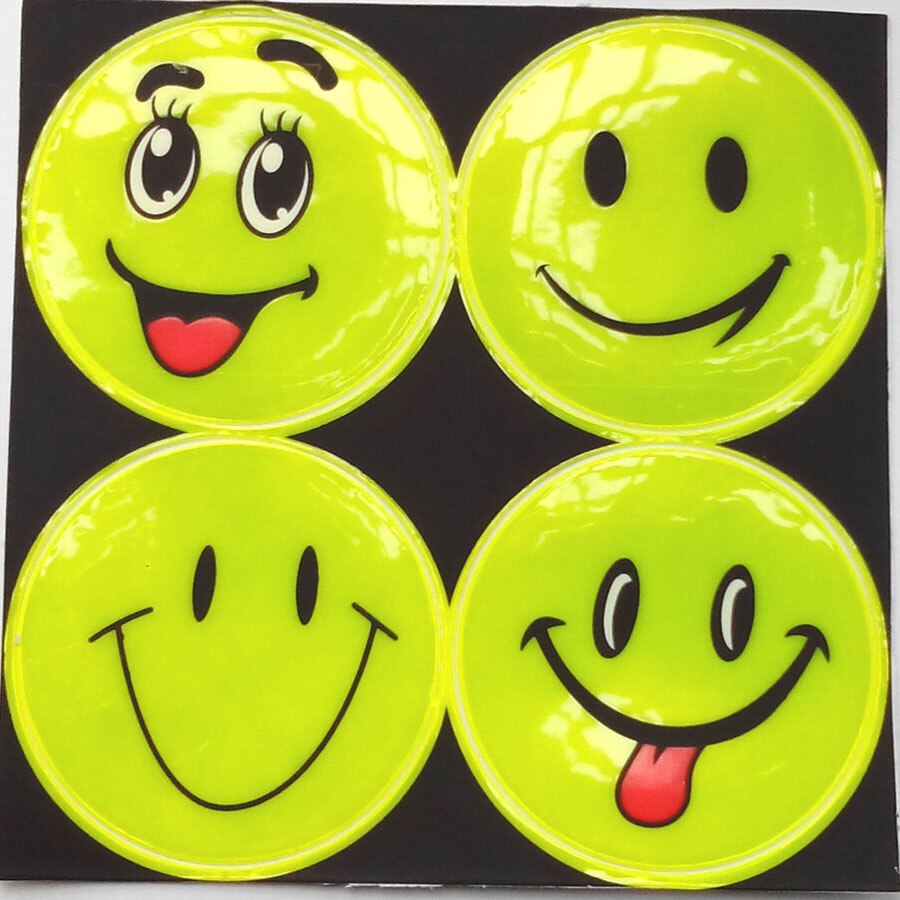 Reflective Smiling Face Sticker | Reflective Bike Safety | Bicycle