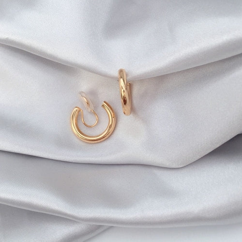 GRACE JUN Top quality 18K Gold Color Mosquito Coil Clip on Hoop