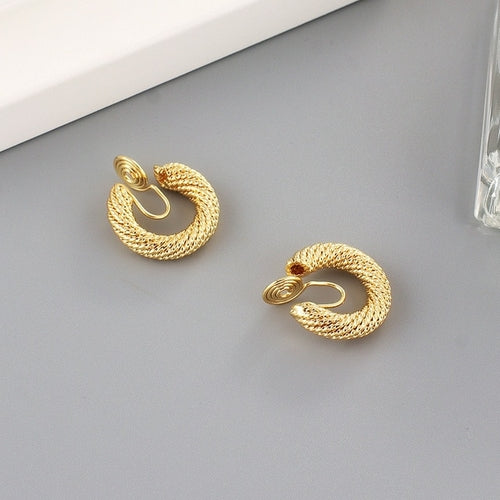 Load image into Gallery viewer, GRACE JUN Top quality 18K Gold Color Mosquito Coil Clip on Hoop
