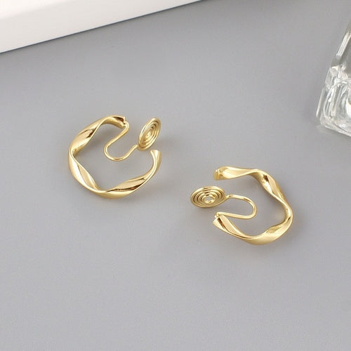 Load image into Gallery viewer, GRACE JUN Top quality 18K Gold Color Mosquito Coil Clip on Hoop
