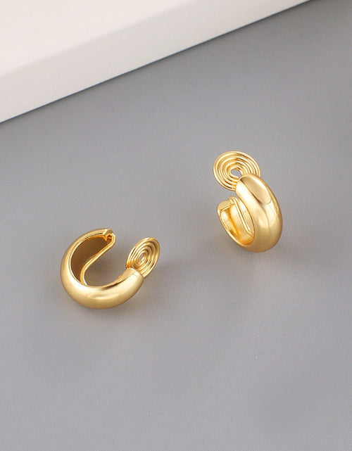 Load image into Gallery viewer, GRACE JUN Top quality 18K Gold Color Mosquito Coil Clip on Hoop
