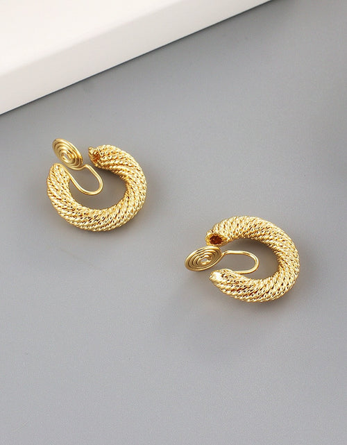 Load image into Gallery viewer, GRACE JUN Top quality 18K Gold Color Mosquito Coil Clip on Hoop
