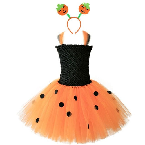 Load image into Gallery viewer, Girls Dress New Halloween Cosplay Costume Children Witch Pumpkin Dress
