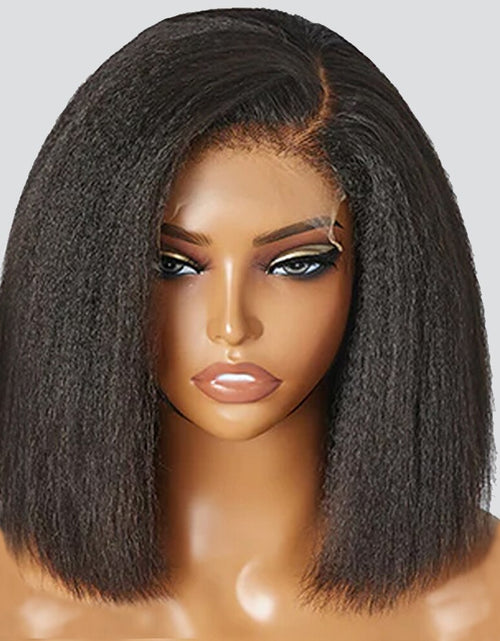 Load image into Gallery viewer, Kinky Straight 13x4 Lace Front Wig Short Bob Frontal Human Hair Wigs
