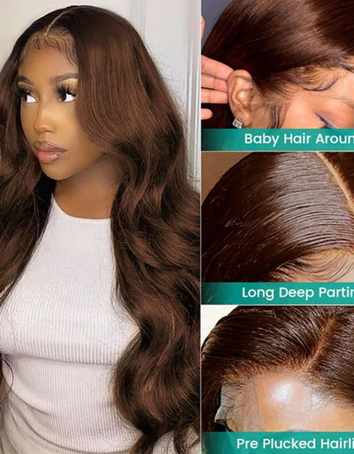 Load image into Gallery viewer, Chocolate Brown Human Lace Wig | Chocolate Brown Lace Front Wig - Hd
