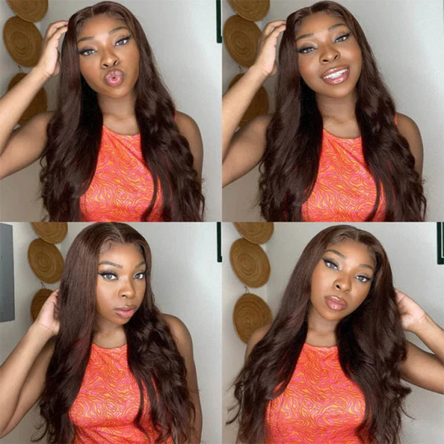 Chocolate Brown Human Lace Wig | Chocolate Brown Lace Front Wig - Hd