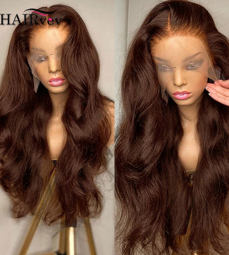 Chocolate Brown Human Lace Wig | Chocolate Brown Lace Front Wig - Hd